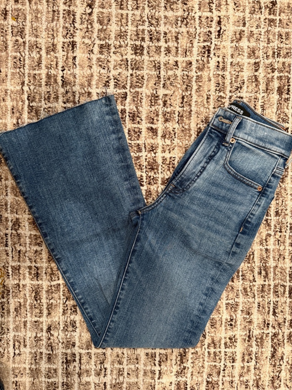 Express Medium Wash Slim Flare Jeans